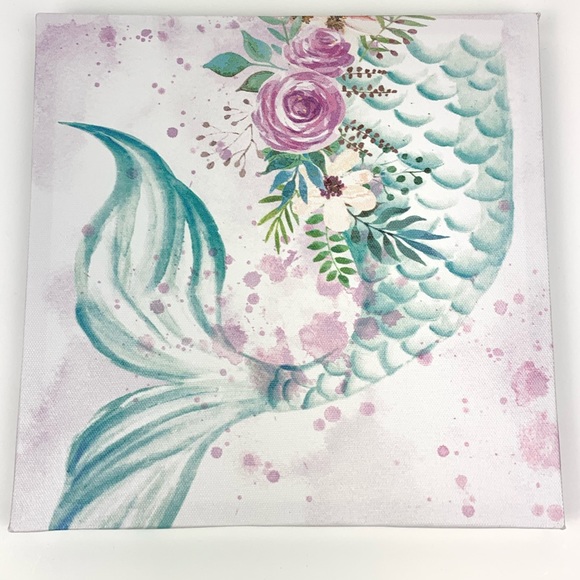 Wall Decor 5 Final Sale Floral Mermaid Tail Canvas Wall Art Poshmark